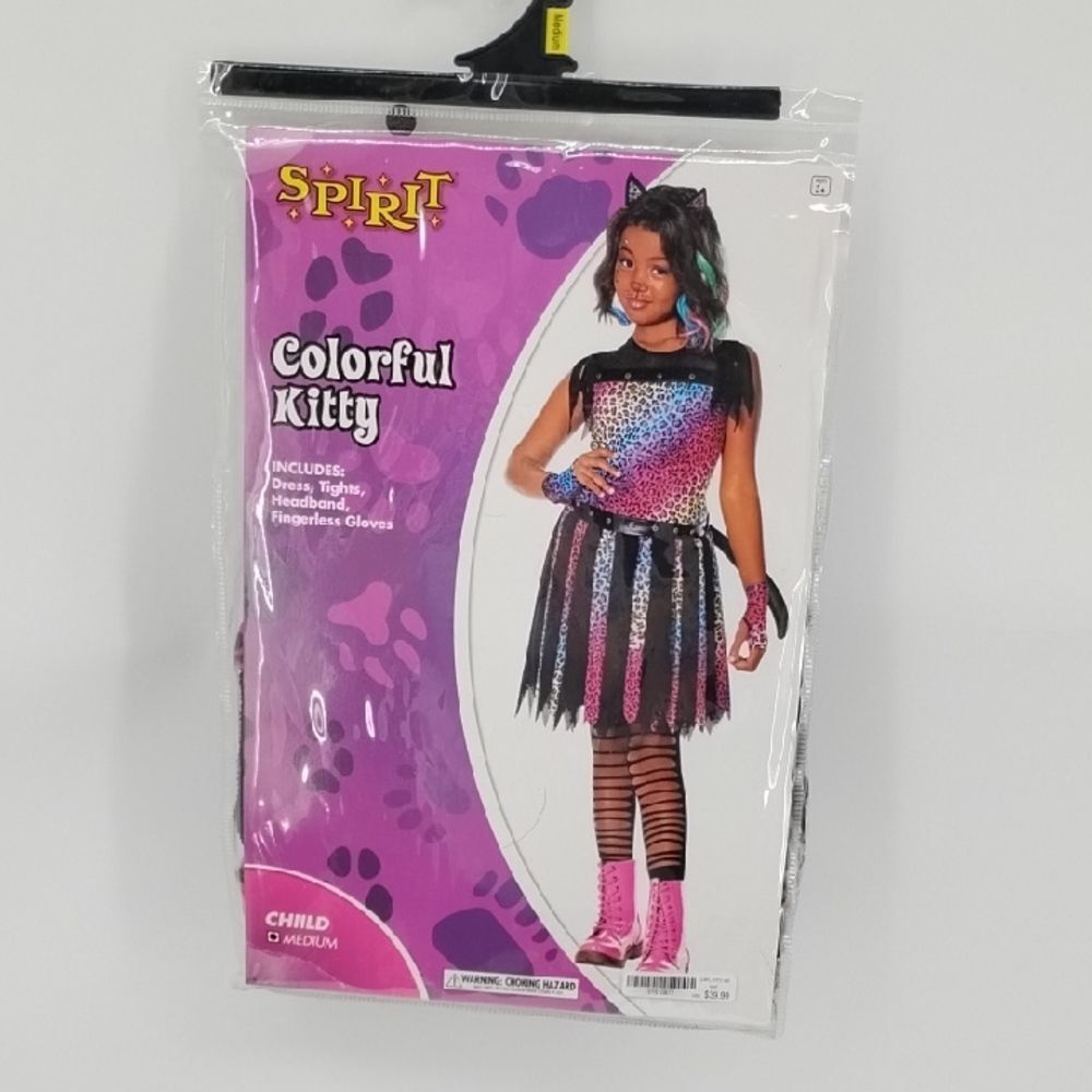 Spirit Colorful Kitty Kids Costume - Medium